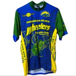 PYROapparel Men’s Mountain State Wheelers Bicycle Club Advertising Shirt Size L